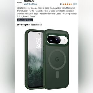Google Pixel 9 6.3 " Dark Green Protective Case